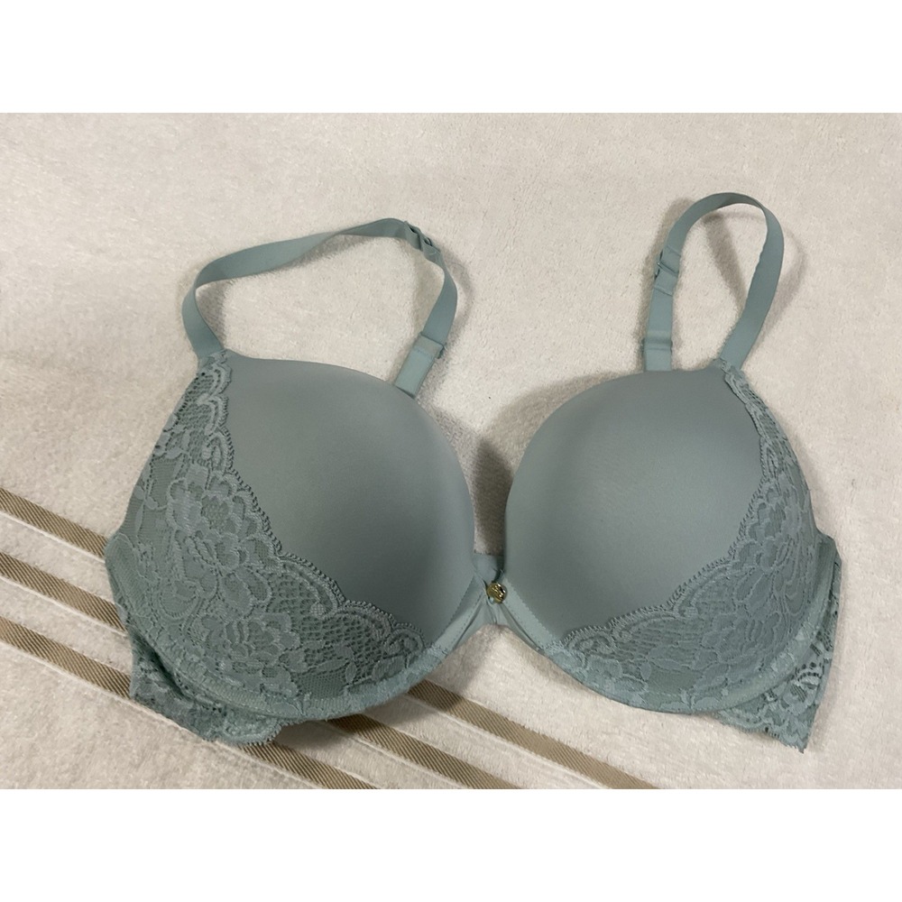 Essential Bodywear PIPER 36D  Push Up Plunge Convertible Bra In Sea Glass EUC